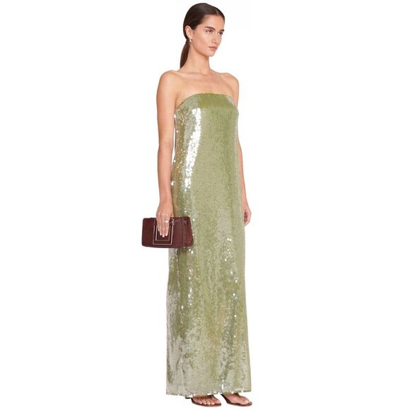 Staud Dresses & Skirts - Staud Womens Casey Strapless Sequined Maxi Dress 6 Garden Moss - NWT $595